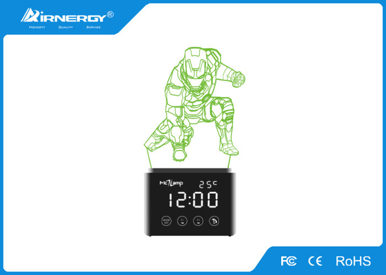 5V/2A Rechargeable Smart Touch Lamp Speaker With Time Display , Green Color