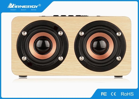 Battery Powered Natural Retro Wooden Speaker Lightweight For Livingroom