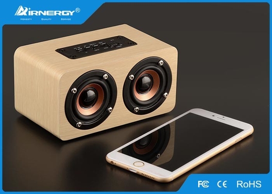 Retro HIFI Wooden Wireless Speakers 3D Dual Loudspeakers With Hands - Free