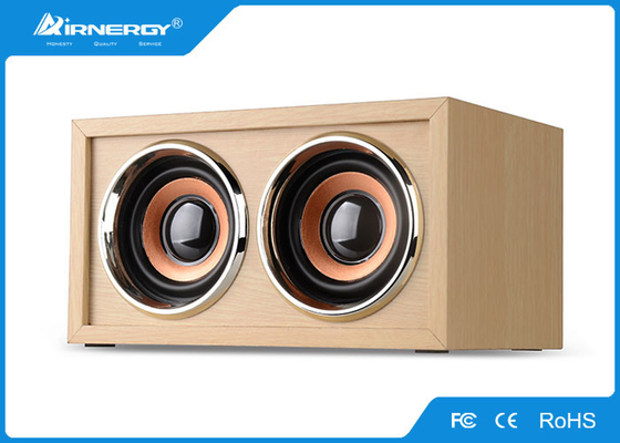 Mini Wood Bamboo Bluetooth Speaker Stereo Subwoofer For Indoor / Outdoor