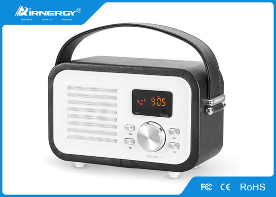 Desktop PU Portable Outdoor Bluetooth Speakers With FM radio , Wood Color